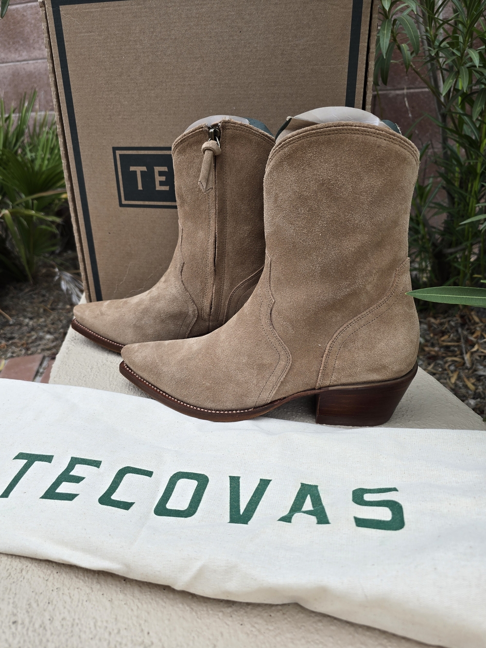 Tecovas Women's Suede Tan Western Boot